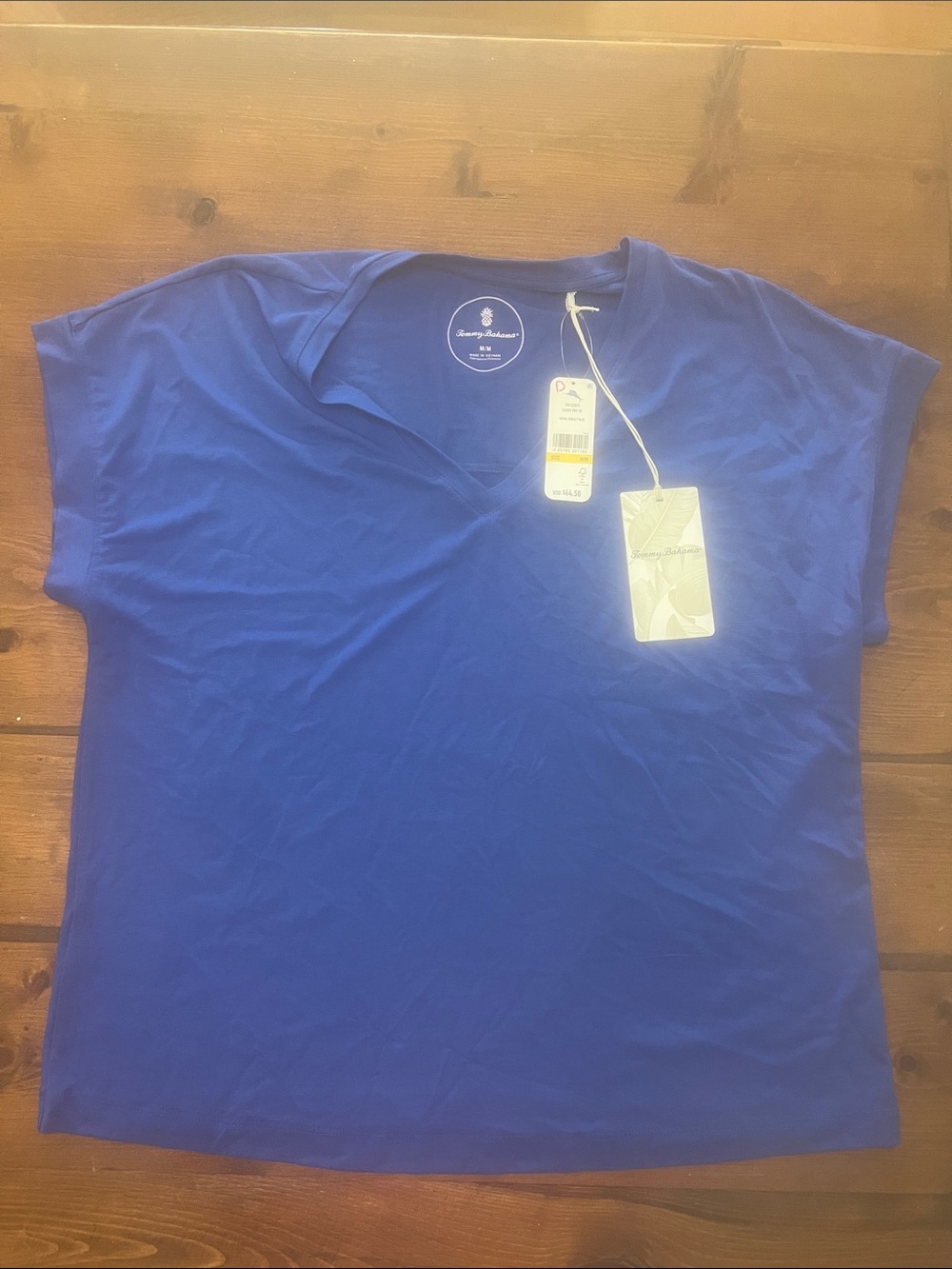 Tommy Bahama Women's V-Neck Short Sleeve Tee in Royal Blue